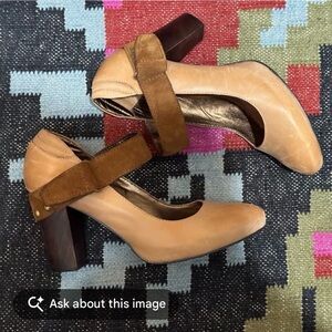 NWOB Apepazza Bergamo Single Strap Leather Mary Jane Pump Heel, Size 7.5